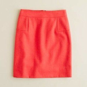 J.Crew Felted Wool Flannel Bright Red-Orange Skirt